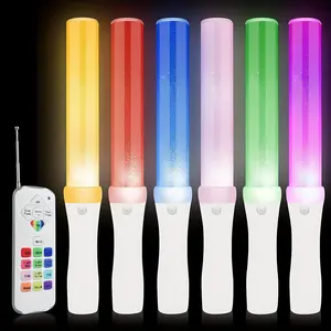 New 12pcs Set Glow Batons with RC 13 colours With 4 Light Modes Large Glow Sticks Party Packs Light Up Sticks Neon Party Lights for Festival Christmas Wedding Birthday Party Favors