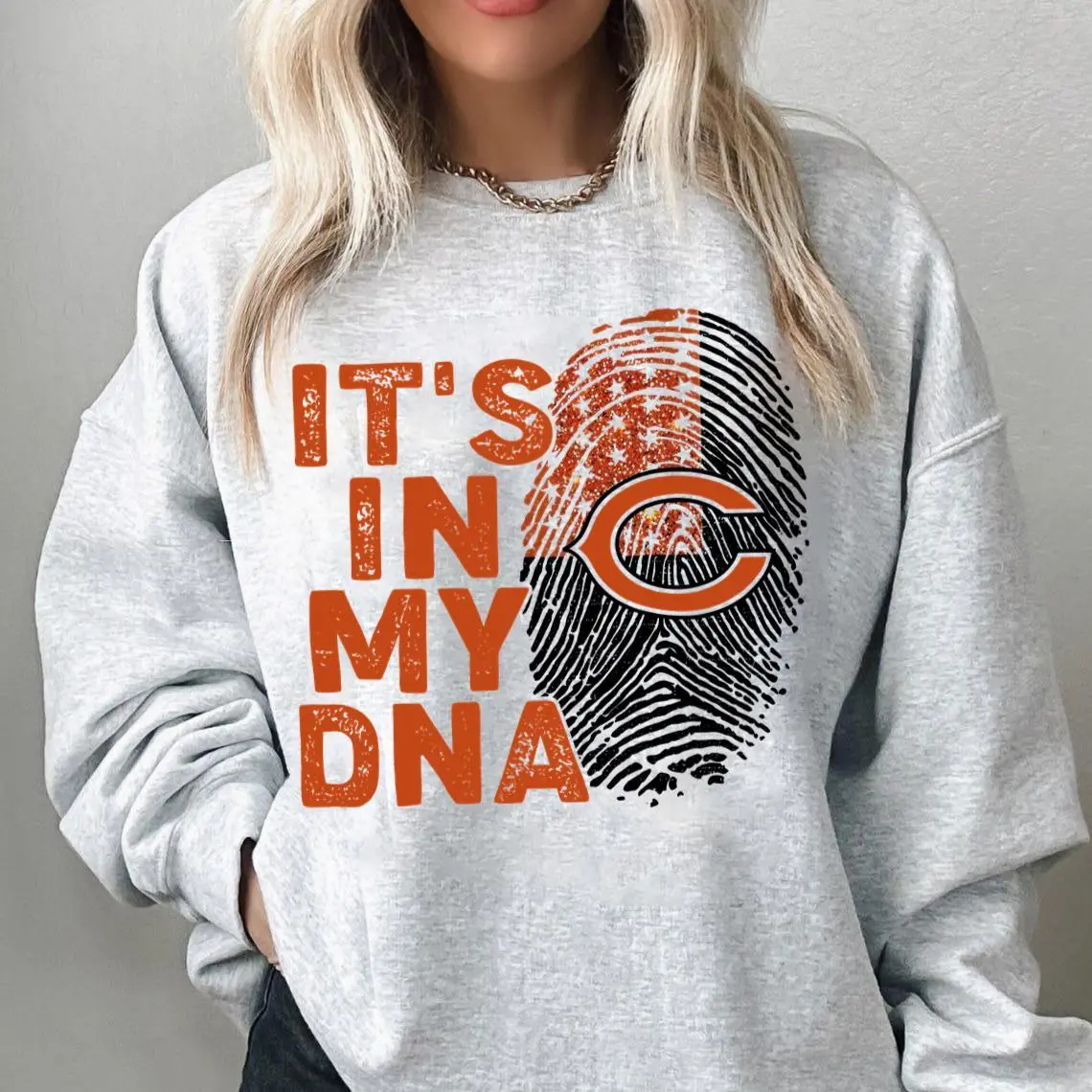 Vintage Bears Football Sweatshirt, It's In My DNA, 90s Unisex Crewneck Justin Fields Sweatshirt, Unisex Gifts For Football Fan