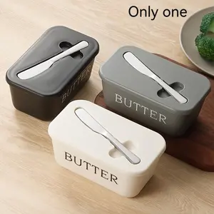 Butter Dish with Knife, 1 Count Butter Storage Box with Lid, Durable Easy Cleaning Butter Preserving Container for Home Kitchen Picnic Dining Room, Utensils