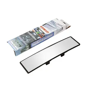 Universal Wide-Angle Panoramic Convex Clip-On Rear View Mirror, HD Glass Anti-Glare Reflective Mirror with Expanded Field Of View, Wide Angle Car Rearview Mirror to Reduce Vehicle Blind Spots for Auto SUV Truck