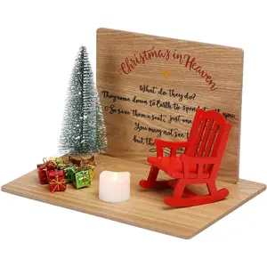 Christmas in Heaven Memorial Candle Holders Rocking Chair Ornament Save A Seat Memorial Decoration Gift