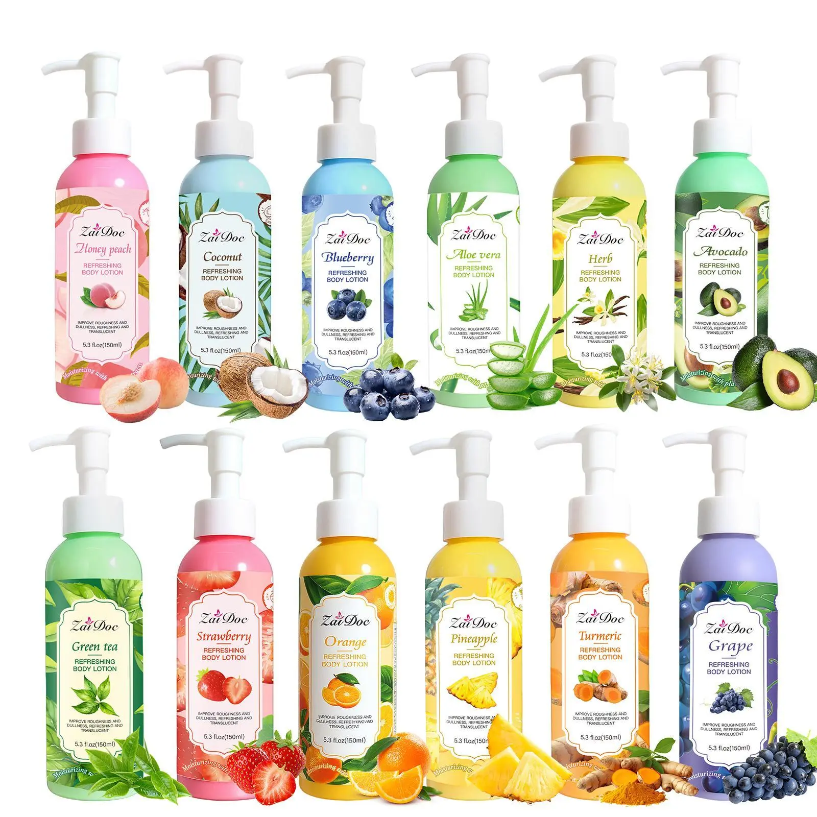 Fruit Body Lotion 150ml - 12 Flavor Options, Silky Formula Body Care Moisturizer, Hydrating, Long-Lasting Scent, Skincare-Grade Fragrance, Blend