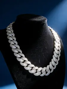 Chilled Bubble Chain 22mm Hip Hop Miami Cuban Chain Necklace Large Heavy Chain Rapper Unisex Lab Grown Diamond Chain Gold Plated, Easter Thanksgiving Gifts Unisex Gifts