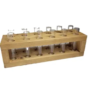 Handcrafted Houseplant Propagation Station Tabletop Windowsill Pine Wood Base w/12 glass tubes hydroponics