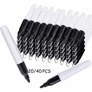 Mini Permanent Marker Pens with Ball Tip and Keychain, Battery-Free, Durable Plastic, Fine Point, Ink, Portable Design, Writing Pens