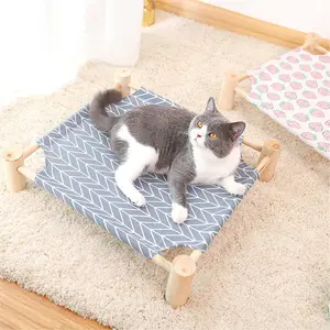 Portable Elevated Pet Bed for Cats and Small Dogs, Breathable Washable Cat Bed, Kitten Bed, Indoor Outdoor Use, Detachable and Removable, Two-color options