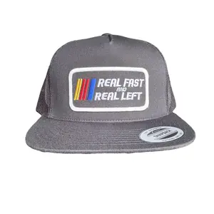 Real Fast & Real Left Funny Black Snapback Hat with adjustable snap, one size fits all