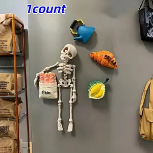 Vintage Fantasy Theme Magnetic Skeleton Fridge Magnet, 3D Printed Home Decor, Refrigerator Decoration, Party Event Decor, Prop