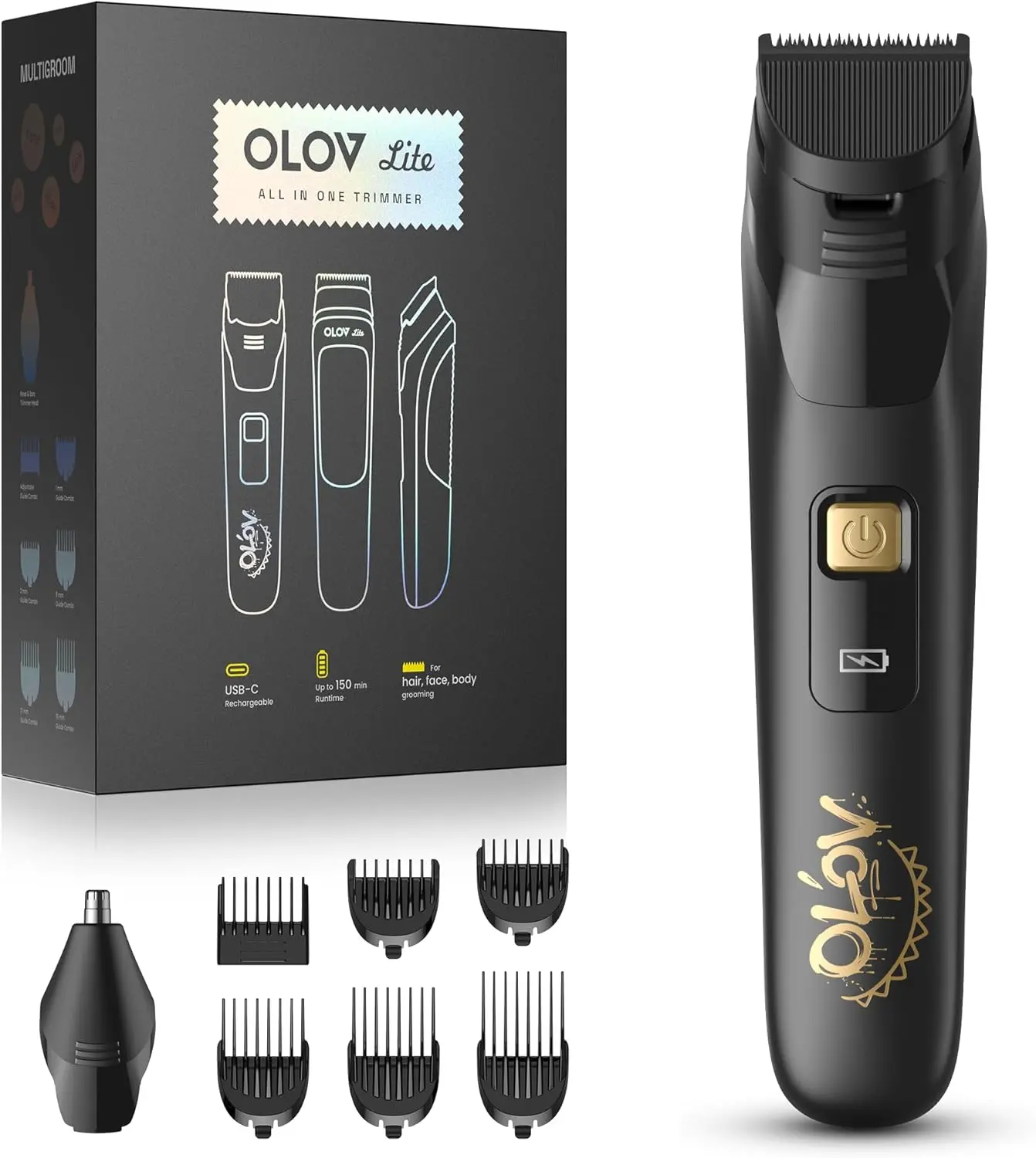 OLOV Electric Beard Trimmer for Men - 10-in-1 Cordless Grooming Kit with Nose Hair Trimmer & Detail Shaver, Suitable for Father's Day, Dad, Boyfriend, Birthday & Guy Gifts, Father's Day Gifts, Dad Gifts