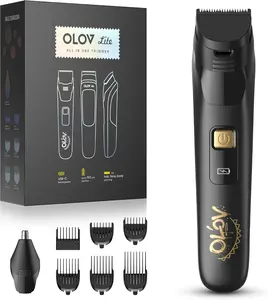 OLOV Electric Beard Trimmer for Men, Nose Hair Trimmer & Detail Shaver 10-in-1 Grooming Kit Cordless Gift-Ready