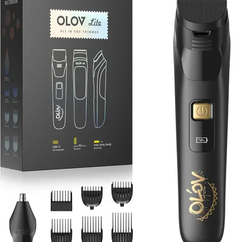 OLOV Precision Beard Trimmer for Men - 10-in-1 Cordless Grooming Kit with Nose Hair Trimmer & Detail Shaver, Cool Gifts for Adults with Men's Gift Ideas for BF's Birthday & His Anniversary