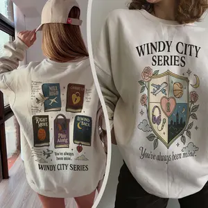 Caught Up Windy City Series Sweatshirt, Windy City Series Sweatshirt, Romance Reader Crewneck, Hockey Fan Pullover, Bookish Lover Shirt, Casual Wear, Classic Fit, Printed Crewneck Sweatshirt