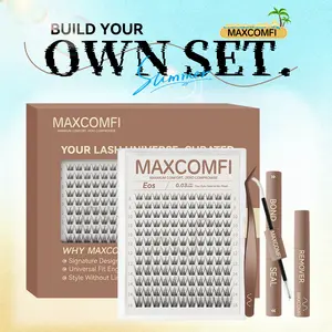 Eos | MaxComfi Ghost Lashes Vibe but Better Long-Lasting Waterproof & Super Soft&Thin Band | Secret Style Venus Velure Waterproof Long-Lasting Natural Daily Volume Beginner-Friendly DIY Lashes for Flawless Voluminous Look Trendy Must-Have Cluster