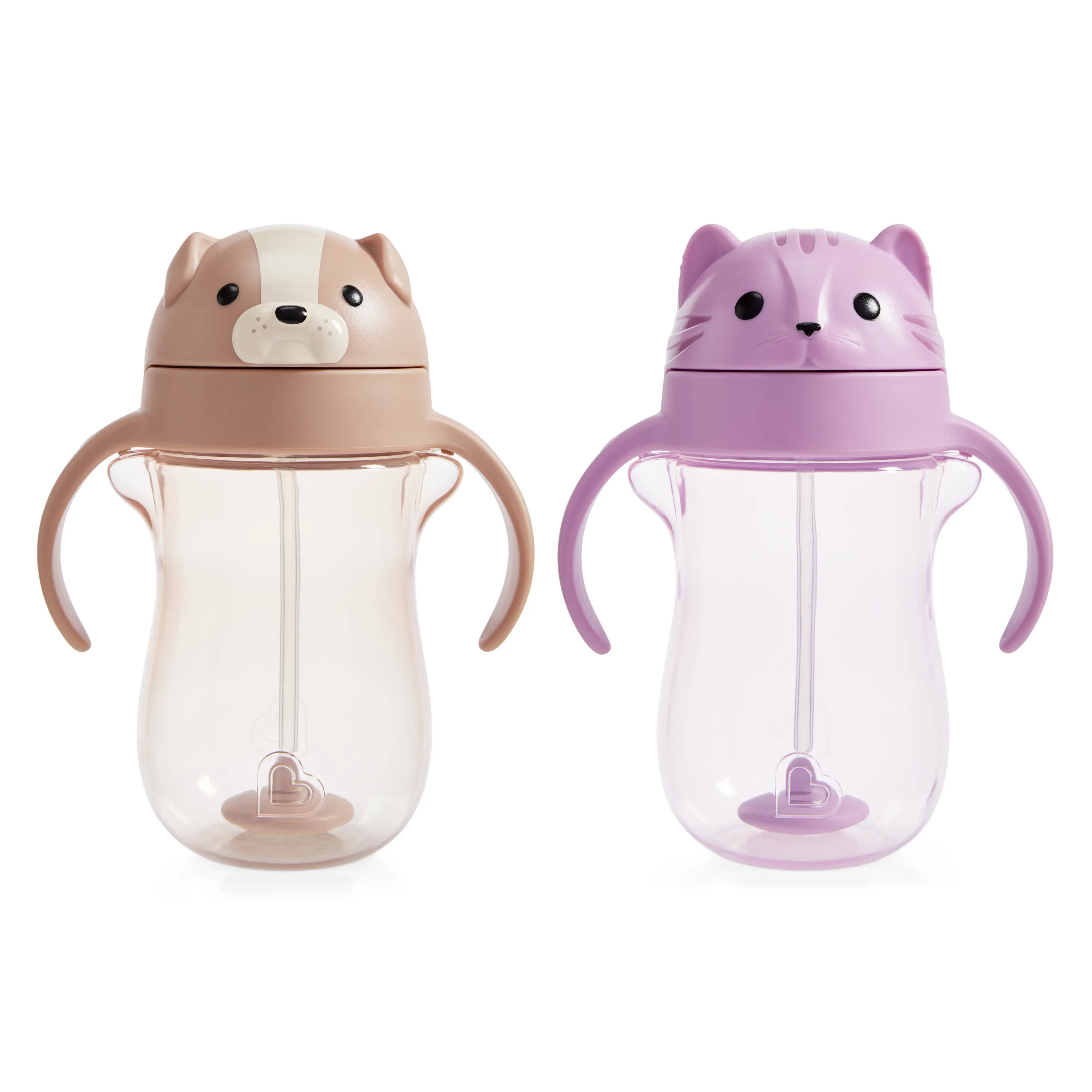 Munchkin Any Angle Spill Proof Weighted Straw Trainer Cup, 10 ounce, 2 Pack, Cat & Dog Munchkin Any Angle Spill Proof Weighted Straw Trainer Cup, 10 ounce, 2 Pack, Cat & Dog