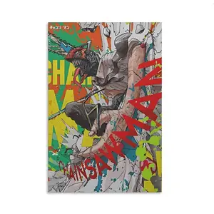 Chainsaw Man Poster Manga Artwork Unframed Wall Print for Room Decoration