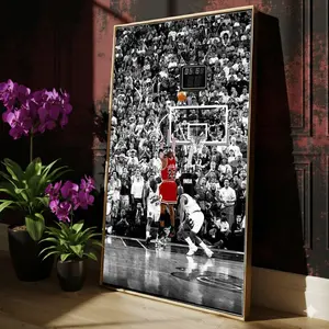 [ SALE UP 45% - UNFRAMED POSTER ] Iconic Basketball Moment Canvas Art, Championship Celebration Wall Decor, Famous Athlete Tribute, Premium Sports Wall Art