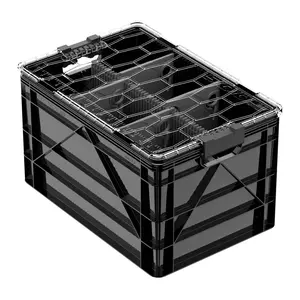 Full Size SidioCrate - BLACK / Add Lid / 1 Long Ways Divider w/ 2 Small Dividers