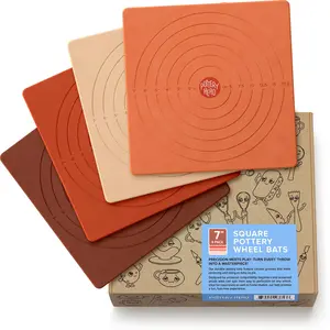 Pottery Head 7.5" Pottery Wheel Bats – Set of 4 Square Bats with Guiding Lines – Universal Pottery Wheel Accessories & Clay Tools – Durable Ceramic Tools for Throwing – New & Improved Design