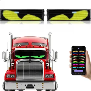 2 count LED Eyes for  Windshield,Devil Eyes Light for ,Flexible Scrolling Programmable LED Signs,Custom Editor Colours,Animations,Text