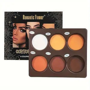 6 Color Matte Buildable Contour Powder Palette for Highlighting and Concealing, Waterproof Pressed Makeup for Flawless Skin Finish