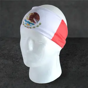 Mexico Flag Stretch Sport Yoga Running Headband Sweat Band Unisex