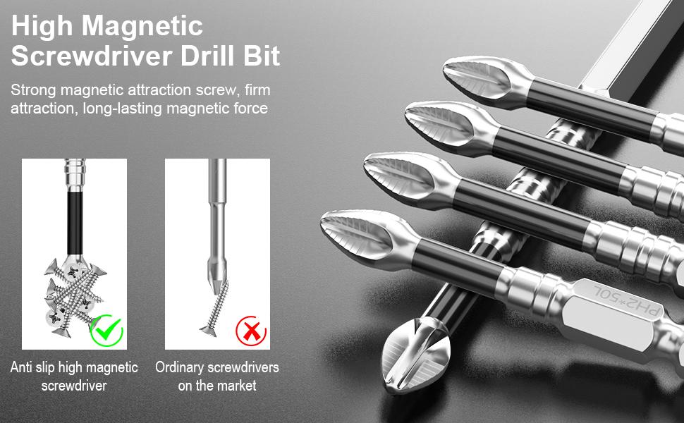 24/18/12/6Pcs  K5 Anti Slip Impact Driver Bit Set Magnetic Screwdriver Bits High-Magnetic Anti Slip Drill Bits for Power Tools Strong Durability for DIY Home Repair & Woodworking Projects