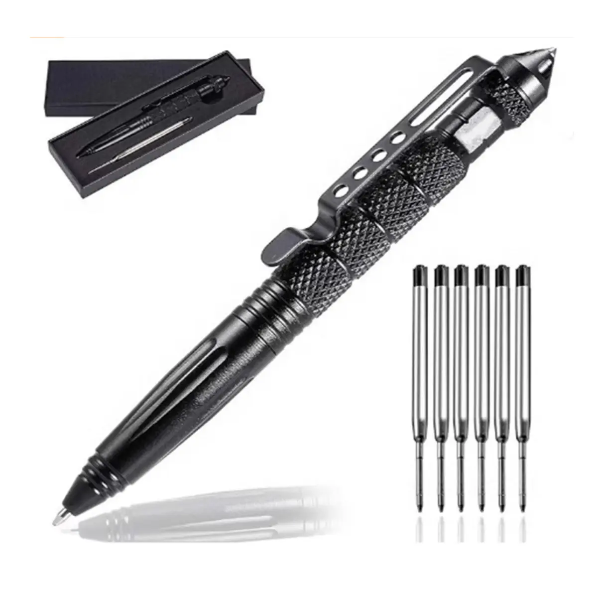 Multi-Functional Pen with Tungsten Steel Tip, 6 Ink Refills, Durable Writing Tool for Professional Use Multi-Functional Pen with Tungsten Steel Tip, 6 Ink Refills, Durable Writing Tool for Professional Use