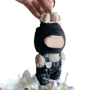 Labubu Black Glitter Ski Mask, Cute Design for Skiing Fun