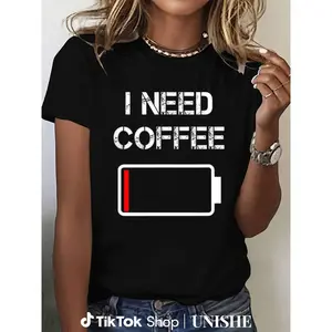 Funny Coffee Cup Tee – 100% Cotton Shirt Featuring Battery Beans Design