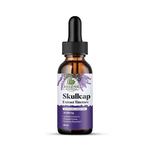 Amazing Botanicals Skullcap 10X Extract Tincture 30,000 mg - 30ml/1oz - High Potency Herbal Liquid Supplement for Relaxation and Wellness