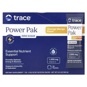 Trace Power Pak, Zero Sugar, Orange Mango, 30 Packets, 0.22 oz (6.1 g) Each