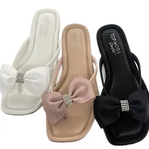 WOMENS FLIP FLOO WITH BOW DETAIL PRISCILLA-20 Sandal Footwear Walking Shoes