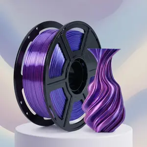 Flashforge Blue and Rose  Silk Dual Color Filament,  2 in 1 Coextrusion Silk PLA Filament 1.75mm, 3D Printer Filament Color Change 1kg(2.2lbs) Spool, Dimensional Accuracy +/- 0.02mm