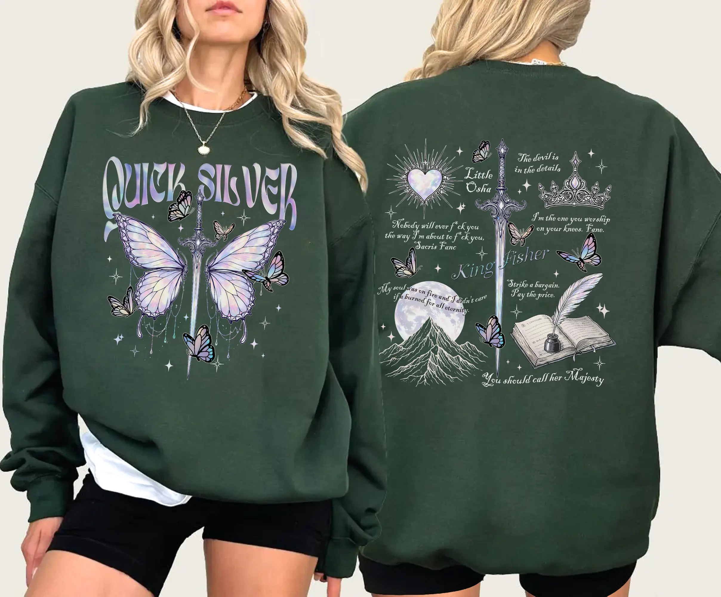 Quicksilver Little Osha Butterfly T-Shirt, Saeris Fane Kingfisher Inspired Tee, Quicksilver T-Shirts Sweatshirt, Romance Book Reader Gift