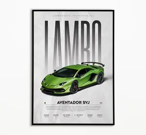 Lamborghini Aventador SVJ Poster | Hyper Car Poster | Super Car Print | Art Print | Poster | Home Decor | Wall Decor
