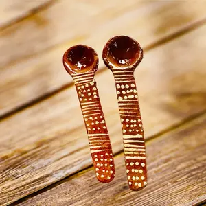 2 Pieces of set Mexican Terracotta Spoon Serving