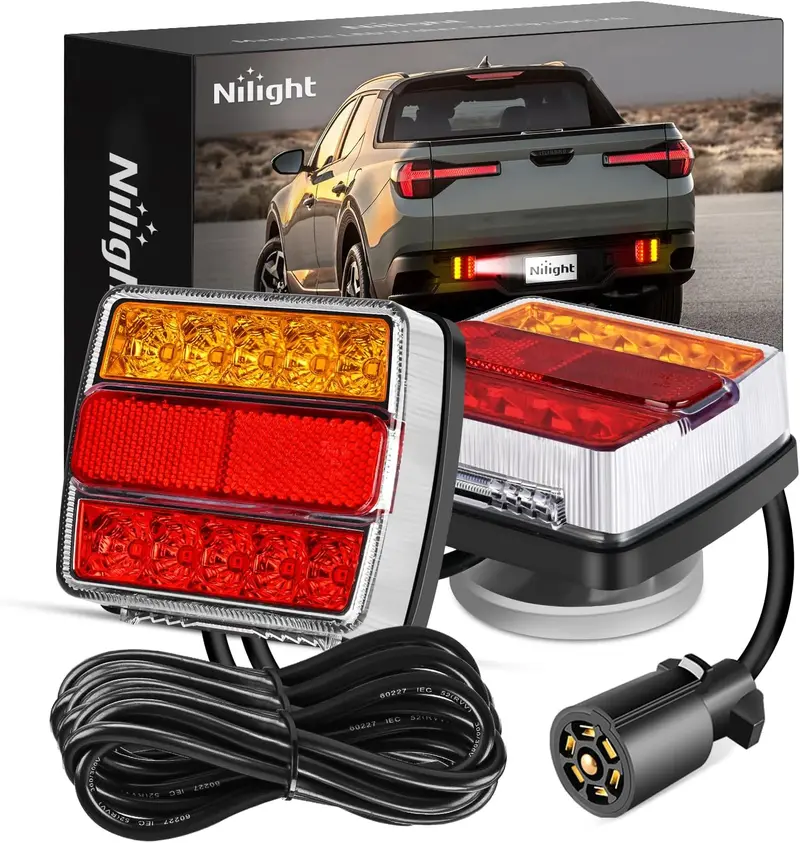 Nilight 9 LED Marker Tail Trailer Light Bar 14.2in 2PCS Red ID Rear Stainless Steel Bracket 12v Pickup Tru Nilight 9 LED Marker Tail Trailer Light Bar 14.2in 2PCS Red ID Rear Stainless Steel Bracket 12v Pickup Tru