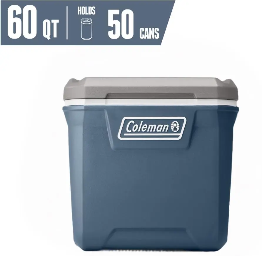 Coleman Classic 60 QT Hard-Sided Ice Chest Cooler with Wheels, Lakeside Blue