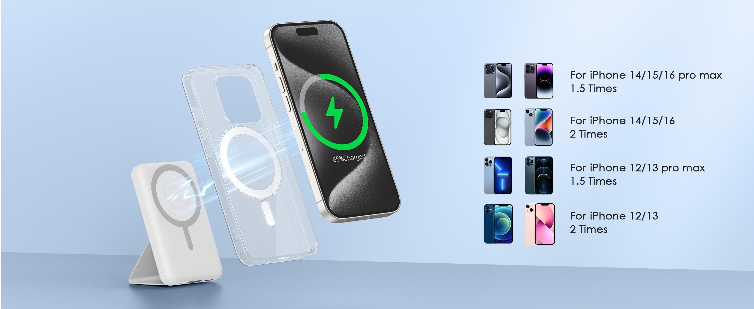 10,000mAh Magnetic Wireless Power Bank with LED Display | 22.5W Fast Charging MagSafe Battery Pack with Stand | Compatible with iPhone 17/16/15/14/13/12 Series | Portable Charger 10,000mAh Magnetic Wireless Power Bank with LED Display | 22.5W Fast Charging MagSafe Battery Pack with Stand | Compatible with iPhone 17/16/15/14/13/12 Series | Portable Charger