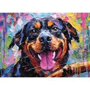 HUADADA 1000 Pieces " Painted Dogs" Holiday Gift Family Game Adult Jigsaw Puzzle  Decorative Painting Decompression Entertainment