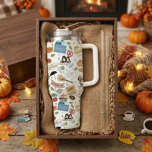 Luke's Diner Coffee Tumbler 40oz (Theme box not included), Gilmore Girls Tumbler, I Smell Snow Tumbler, Where You Lead I Will Follow, Stars Hollow Gifts for Fans