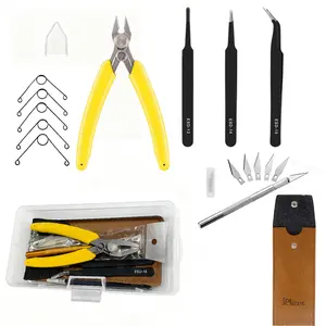 Professional 9 PCS Model Tools Kit Modeler Basic Tools Craft Set Hobby Building Tools Kit for Gundam Car Model Building Repairing and Fixing