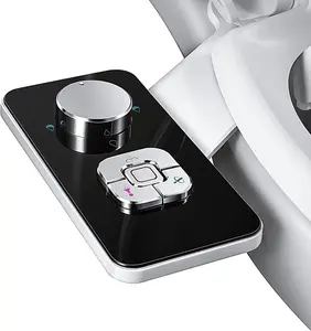 "FLASH SALE ALERT" Non-Electric Cold Water Bidet Toilet Seat Attachment with Pressure Controls and Dual Nozzles - Black