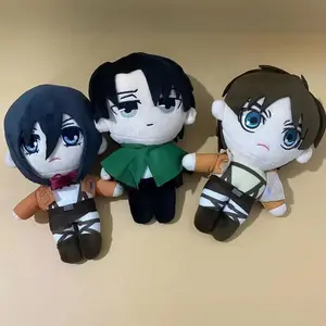 Anime Attack on Titan Plush Toys Doll Kawaii Levi Eren Mikasa Cute Kawaii Collection Green Stuffed Birthday Gifts For Kids