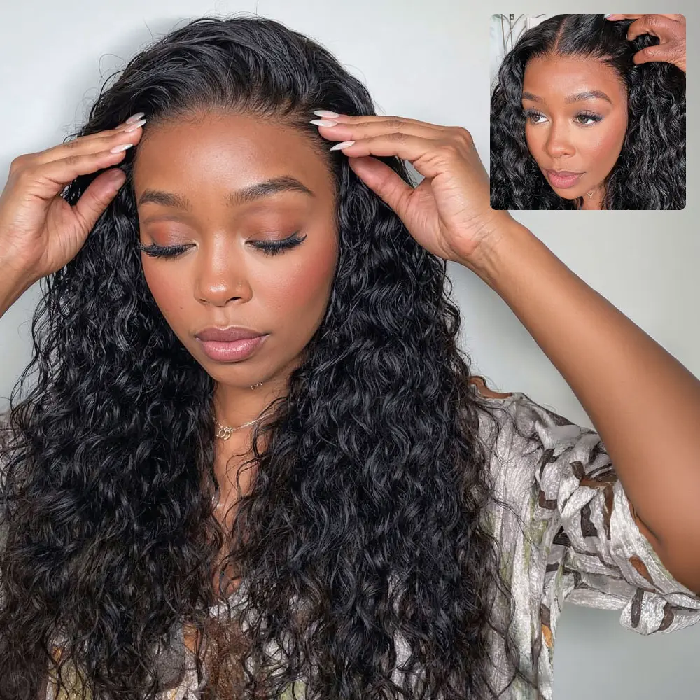 250% Density Megalook 13x6 Upgrade Skin Meleted HD Lace Water Wave Glueless Transparent Lace Front Wigs Pre-everything Put on Go Wig Natural Hairline Beginner Friendly #Summervibes