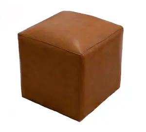 Sislo Tan Leather Ottoman