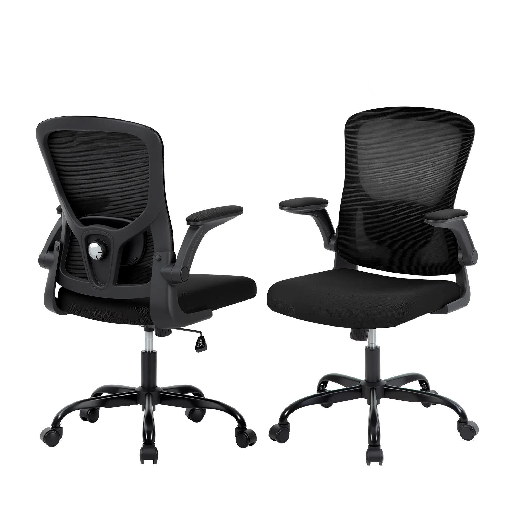 Ergonomic Reclining Office Chair - Supportive Sitting High Back Mesh Desk Chair with Height&Angle Adjustable Headrest, Flip-Up Armrests, 360° Swivel Casters, Ergonomic Lumbar Support, 350 lbs Capacity, Perfect for Dorms, Desk Work, Gaming