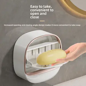 Easy-to-install wall-mounted soap dish with no drilling required, elegant, durable soap box for laundry and bathroom convenience, Soap Dish Holder
