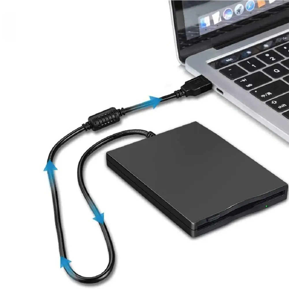 3.5” USB 2.0 External Floppy Disk Drive, 1.44MB Data Storage Device for Laptop, PC, Win 7/8/10, Mac