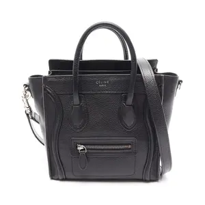 Pre-owned Celine Calfskin Shoulder Bags Luggage Nano Shopper Leather Handbag